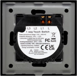 Luxion Intrerupator Simplu cu Touch din Sticla si Rama de Aluminiu LUXION 500W Negru (LX-ST-101A-B)