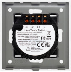 Luxion Intrerupator Triplu cu Touch din Sticla si Rama de Aluminiu LUXION 500W Alb (LX-ST-301A-W)