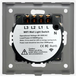 Luxion Intrerupator Triplu Wi-Fi si RF433 cu Touch din Sticla LUXION Alb (LX-WT2-RA301G-W)