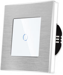 Luxion Intrerupator Simplu cu Variator cu Touch din Sticla si Rama de Aluminiu LUXION Alb (LX-MT-D101A-W)