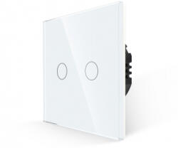 Luxion Intrerupator Dublu RF433 cu Touch din Sticla LUXION Alb (LX-MT-R201G-W)