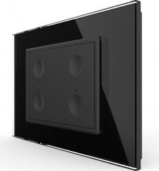 LIVOLO Intrerupator cvadruplu Livolo cu touch rama din sticla standard Italian Negru (vl-fc4-3bp-12)