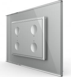 LIVOLO Intrerupator cvadruplu Livolo cu touch rama din sticla standard Italian Gri (vl-fc4-3ip-15)