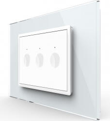 LIVOLO Intrerupator triplu Livolo touch rama din sticla standard Italian Alb (vl-fc3-3wp-11)
