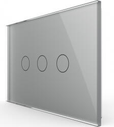 LIVOLO Intrerupator triplu Livolo cu touch din sticla standard italian Argintiu (vl-fc3-3g-15)