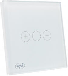 PNI Intrerupator simplu cu touch si dimmer PNI SafeHome DIM101 1X700W Live Wire fara nul sticla Alb (PNI-DIM101)