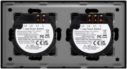 Luxion Intrerupator Dublu si Simplu cu Touch din Sticla LUXION Negru (LX-ST-201/101-B)