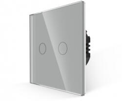 Luxion Intrerupator Dublu RF433 cu Touch din Sticla LUXION Gri (LX-MT-R201G-GY)