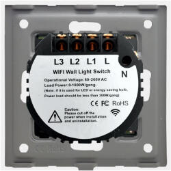 Luxion Intrerupator Triplu Wi-Fi cu RF433 cu Touch din Sticla LUXION Auriu (LX-WT2-RA301G-G)