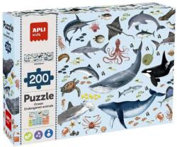 APLI Puzzle educațional Apli Kids - Animale pe cale de dispariție în ocean, 200 piese (19696) Puzzle
