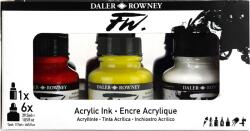 Daler Rowney FW Cardboard Box Starter Set Set de cerneluri acrilice 6 x 29, 5 ml (160100007)