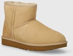 Ugg cizme de zapada din piele intoarsa Classic Mini II culoarea bej, 1016222 PPYH-OBD2T5_12X (1016222.SAN)