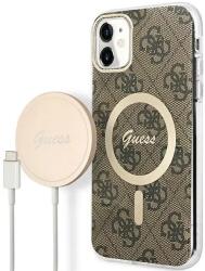 GUESS Husa Set Guess GUBPN61H4EACSW Case+Charger iPhone 11 6.1" brown/brown hard case 4G Print MagSafe - pcone
