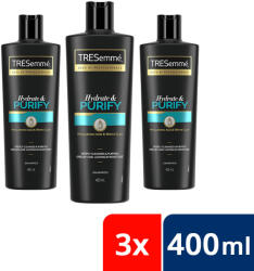 TRESemmé Hydrate & Purify sampon zsírosodó hajra hialuron savval (3x400 ml) + ajándék fésű