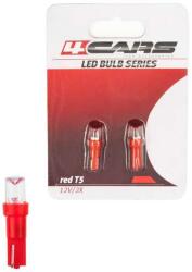4Cars LED Izzó - T5 - Piros - 2 db (4C92643)
