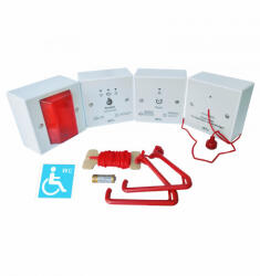 OMU system MSW-SET mozgássérült mosdó szett vészhívó húzókapcsoló, vészjelző, nyugtázó, Reset gomb (MSW-SET)