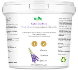  Sare de Baie pentru Dureri și Inflamații Musculare, cu Magneziu (Sare Nigari) și Uleiuri Esențiale de Lavandă, Rozmarin și Ghimbir, 2800 g (BIOS-7331898768882)