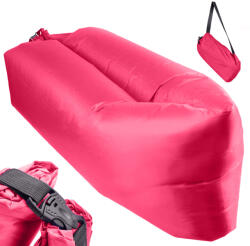 AVEX Saltea Autogonflabila Lazy Bag tip sezlong, 230 x 70cm, culoare Roz, pentru camping, plaja sau piscina (KX5567)