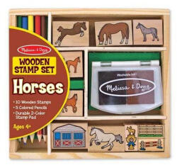 Melissa & Doug Nyomdakészlet ceruzákkal, lovak - Melissa & Doug (2410)