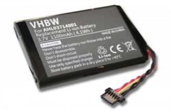 VHBW GPS csere akkumulátor a TomTom AHL03714001 készülékhez - 1100 mAh, 3, 7 V (WB-800103592)