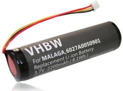 VHBW GPS csere akkumulátor a TomTom MALAGA, 6027A0131301, 6027A0050901, L5 készülékekhez - 2200 mAh, 3, 7 V (WB-800102559)