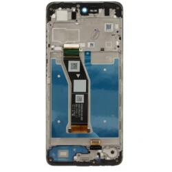 Motorola Moto G04 Előlap Keret+LCD Kijelző+Érintőpanel, Fekete (5D68C23890) Gyári, Service Pack