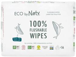 ECO by Naty Nedvesített törlőkendők illatmentesek, lehúzhatók - előnyös csomagolás 3x56 db
