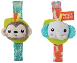Bright Starts Csörgő karkötő rágókával 2 db majom/elefánt 0hó+ - feedo