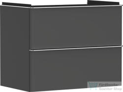 Hansgrohe XELU Q 78x47, 5 cm-es 2 fiókos fali szekrény króm fogantyúval, matt gyémántszürke 54028000 (54028000)