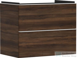 Hansgrohe XELU Q 78x47, 5 cm-es 2 fiókos fali szekrény matt fehér fogantyúval, sötét dió 54030700 (54030700)