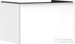Hansgrohe XELU Q 78x57 cm-es 1 fiókos fali szekrény pulthoz, matt fehér fogantyúval, fényes fehér 54054700 (54054700)