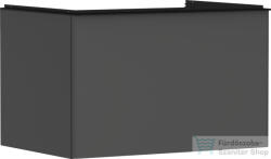 Hansgrohe XELU Q 78x57 cm-es 1 fiókos fali szekrény pulthoz, matt fekete fogantyúval, matt gyémántszürke 54055670 (54055670)