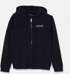 GUESS gyerek melegítőfelső pamutból sötétkék, nyomott mintás, kapucnis, L4RQ22 KAUG0 - sötétkék 125-135