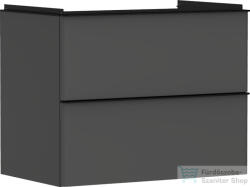 Hansgrohe XELU Q 78x47, 5 cm-es 2 fiókos fali szekrény matt fekete fogantyúval, matt gyémántszürke 54028670 (54028670)