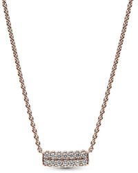 Pandora Timeless Pavé duplasoros rúd Rozé arany Nyaklánc és medál - 382621C01-45 (382621C01-45)