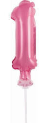 Rózsaszín 1-es Pink szám fólia lufi tortára 13 cm (MLG113525) - pepita - 161 Ft