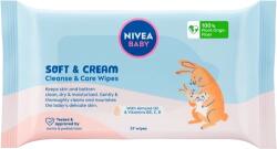Nivea nedvec törlőkendők -apoló Soft & Cream, 57 db