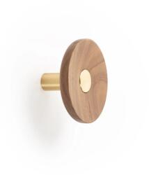 Fogas Viefe ZOOT gomb, 90mm, fa- alumínium, csiszolt sötét sárgaréz + dió (7001090N29117)