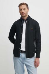 Ralph Lauren pamut ing férfi, legombolt galléros, fekete, slim, 710767828 - fekete L