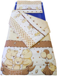  Ovis ágynemű garnitúra / Bézs - Barna Édes Maci Család mintás - 90x130 cm