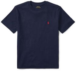 Ralph Lauren gyerek pamut póló sötétkék, sima - sötétkék 140-146