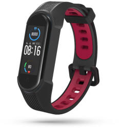 Tech-Protect Armour Xiaomi Mi Smart Band 5/6/6 NFC szilikon szíj, fekete-piros