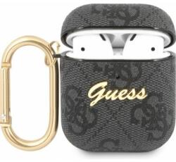 Guess Airpods 4G Script Metal Collection (GUA24GSMK) hátlap, tok, sötétszürke