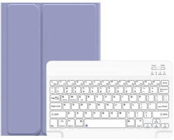 USAMS Winro iPad 7/8/9 10.2" (2019/2020/2021) oldalra nyíló smart tok billentyűzettel, lila-fehér
