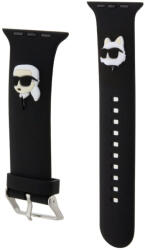 Karl Lagerfeld Karl and Choupette Head NFT Watch óraszíj (KLAWLSLKCNK) Apple Watch 42/44/45/49 mm szilikon óraszíj, fekete