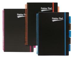Pukka Pad Spirálfüzet, A4, vonalas, 100 lap, PUKKA PAD, "Neon black project book (7664-PPN)