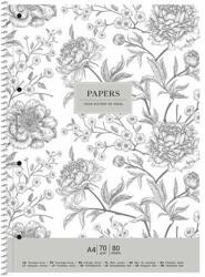 Shkolyaryk Publishing House Spirálfüzet, A4+, vonalas, 80 lap, SHKOLYARYK "Vintage flowers", vegyes (A4-080-6700L)