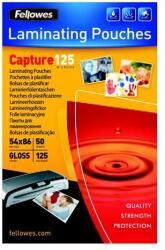 Fellowes Meleglamináló fólia, 125 mikron, 54x86 mm, fényes, 50 db, FELLOWES (5396602) - tonerpiac