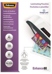 Fellowes Meleglamináló fólia, 80 mikron, A5, fényes, 100 db, FELLOWES (5306002) - tonerpiac
