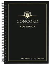 Concord Spirálfüzet, A5, vonalas, 70 lap, CONCORD, fekete (8959-CON) - tonerpiac